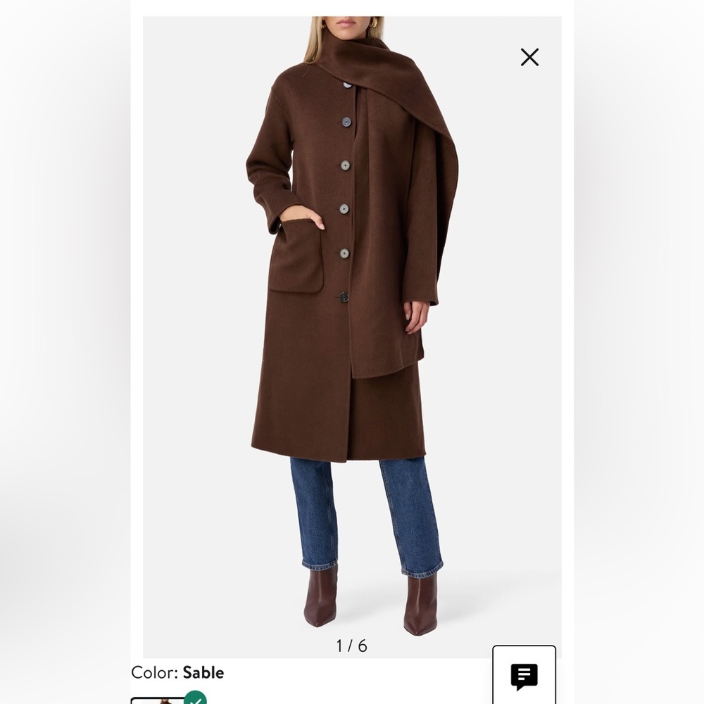NWT Cami NYC Brown Wool & Cashmere Coat